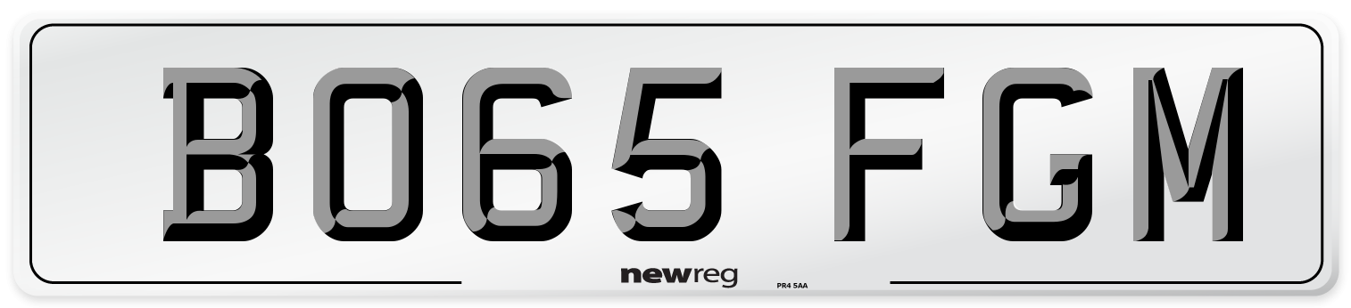 BO65 FGM Number Plate from New Reg